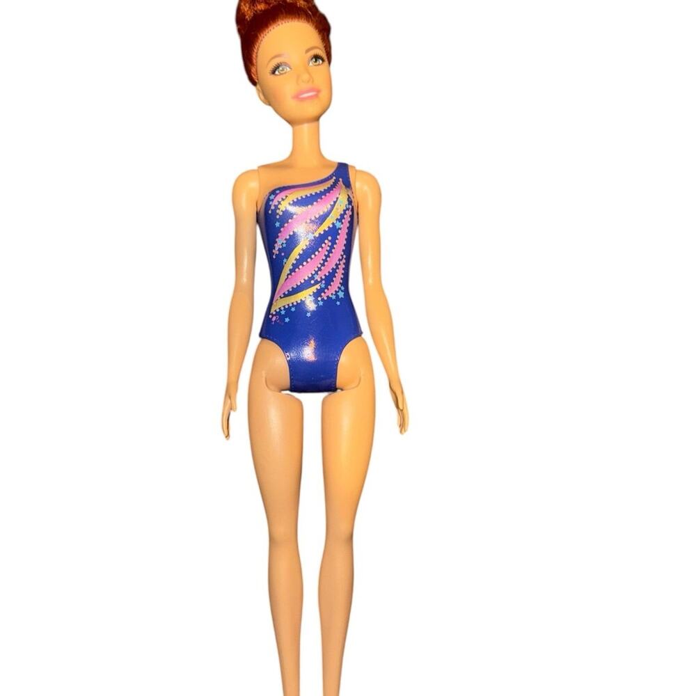 Mattel Barbie Careers Rhythmic Gymnast doll featuring red hair & blue leotard